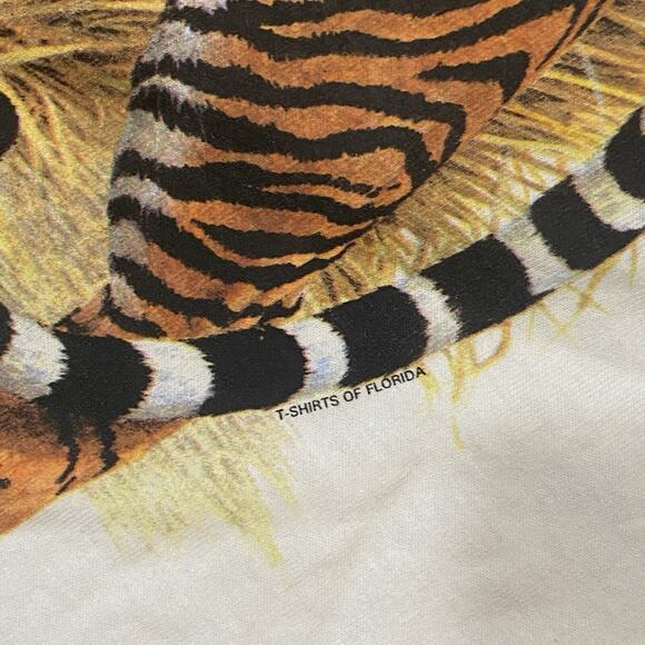 Vintage Tsf Tiger Shirt Men’s XL 1990's Cat Single Stitch Animal Zoo Bengal USA - Picture 3 of 8